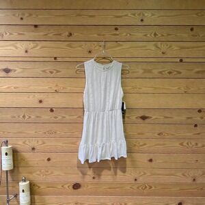 NWT‎ AS U WISH White Eyelet Ruffle Hem Tiered Dress Women's Size M